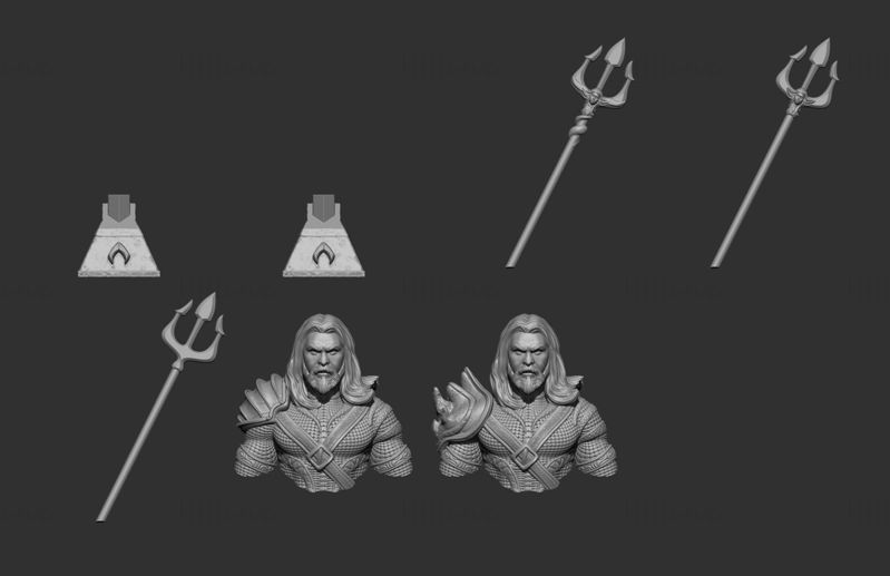 Modèle d'impression 3D du buste d'Aquaman STL