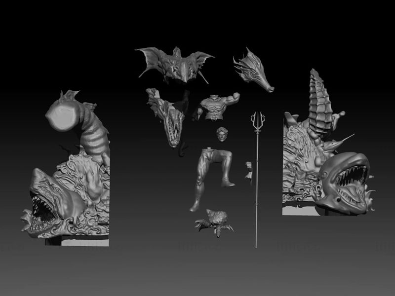 Модел за 3D печат на Аквамен на трона STL