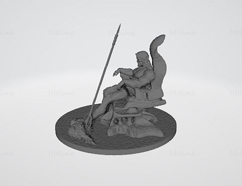 Aquaman on Throne Modelo de impressão 3D STL
