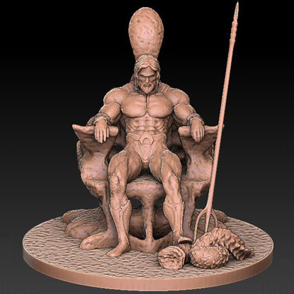 Aquaman on Throne Modelo de impressão 3D STL