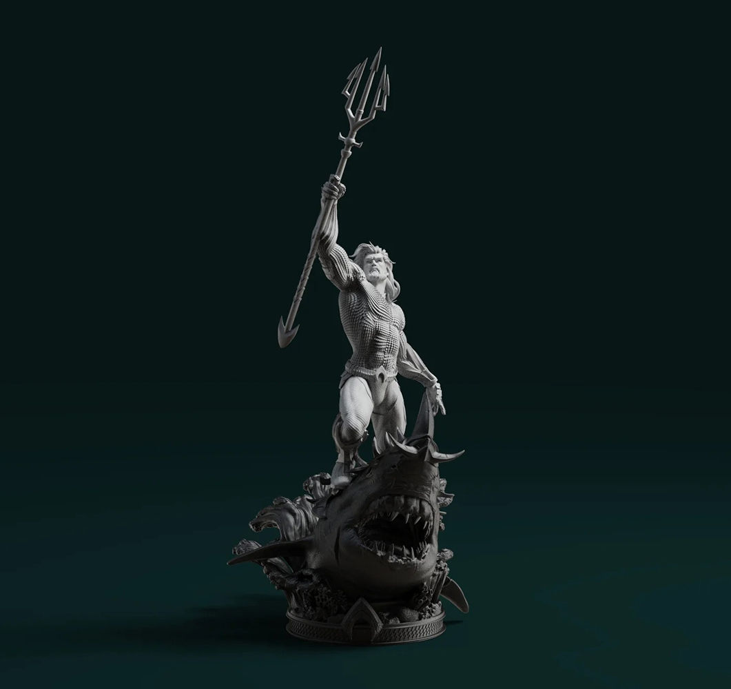 Aquaman Statue 3D Model Ready to Print STL