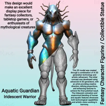 Aquatic Guardian - Modèle d'impression 3D du guerrier irisé