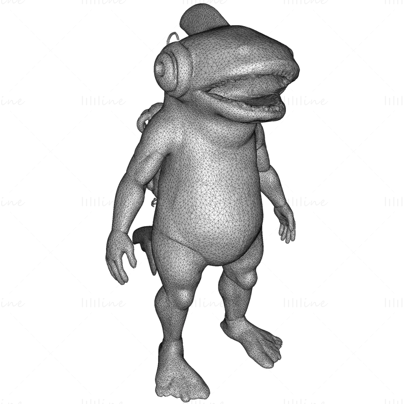 水下战士与海洋守护者 3D 打印模型系列
