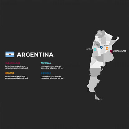 Mapa de infografías de Argentina editable PPT y Keynote
