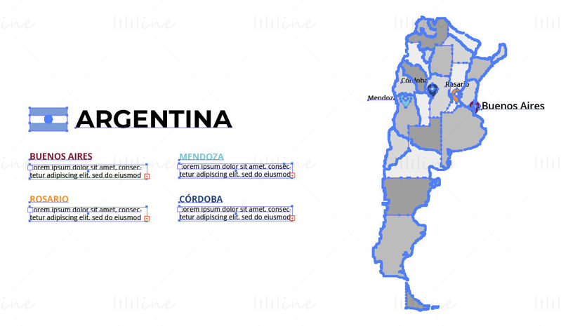 アルゼンチン地図ベクトル
