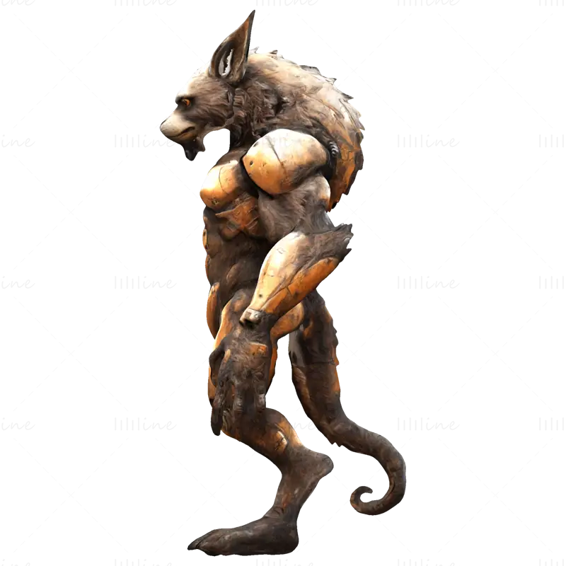 Páncélozott Lycanthrope Warrior 3D nyomtatási modell