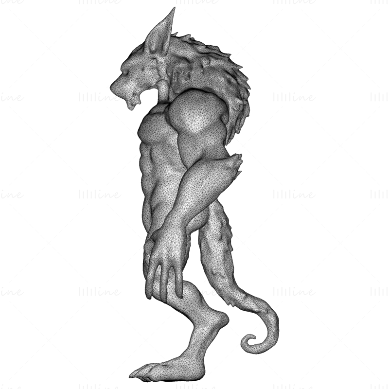 Páncélozott Lycanthrope Warrior 3D nyomtatási modell