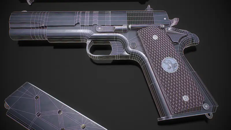 3D model vojaške pištole