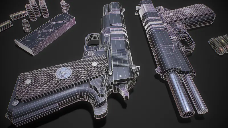 Modello 3D della pistola dell'esercito