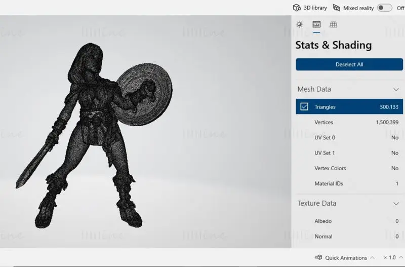 Modelo de impressão 3D de miniaturas de fantasia Artemisa
