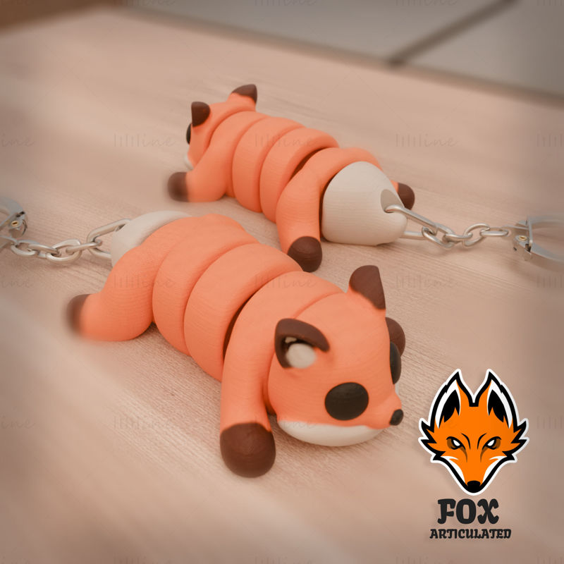 ARTICULATED FOX KEYCHAIN 3D PRINTING MODEL STL