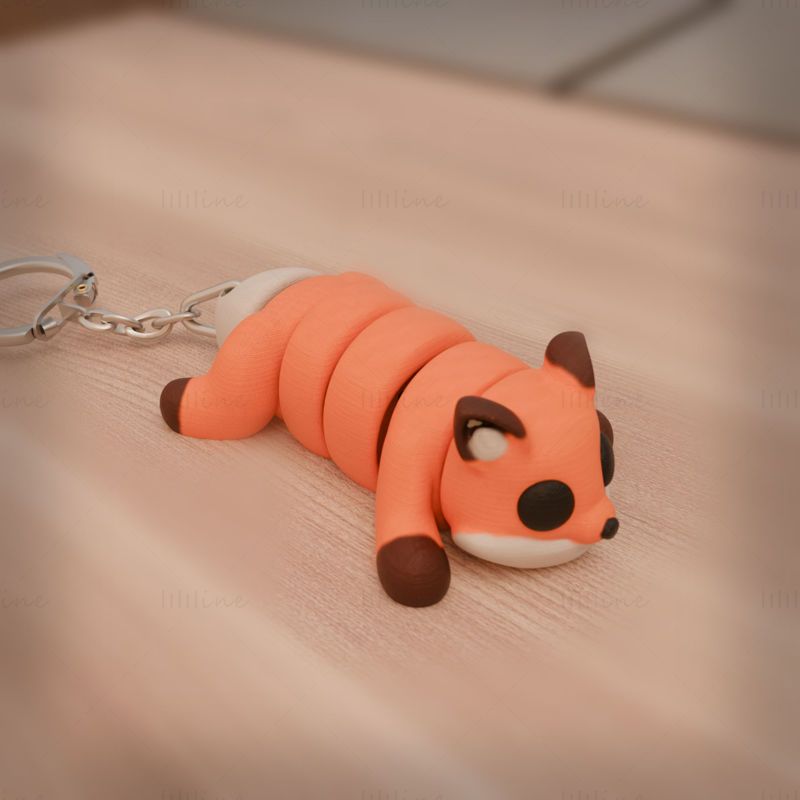 ARTICULATED FOX KEYCHAIN 3D PRINTING MODEL STL