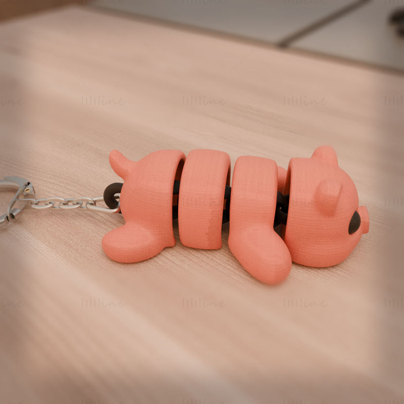 ARTICULATED PIG KEYCHAIN 3D PRINTING MODEL STL