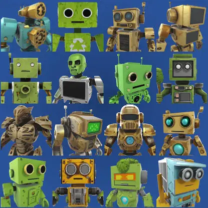 Articulated Robot Army 3D Print Model Collection