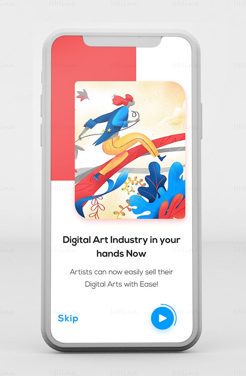 Interfaccia utente di bordo della schermata dell'app Collection di Arts / NFT