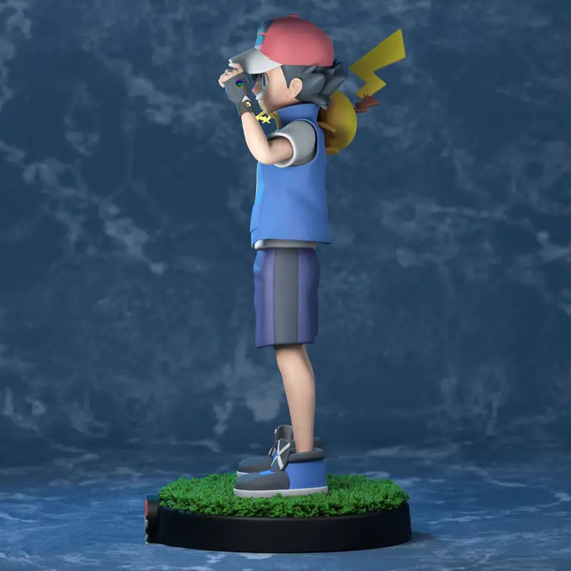 Ash - Satoshi and Pikachu - Pokemon Journeys Figure 3D Printing Model STL