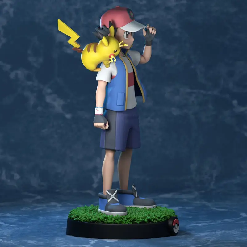 Ash - Satoshi and Pikachu - Pokemon Journeys Figure 3D Printing Model STL