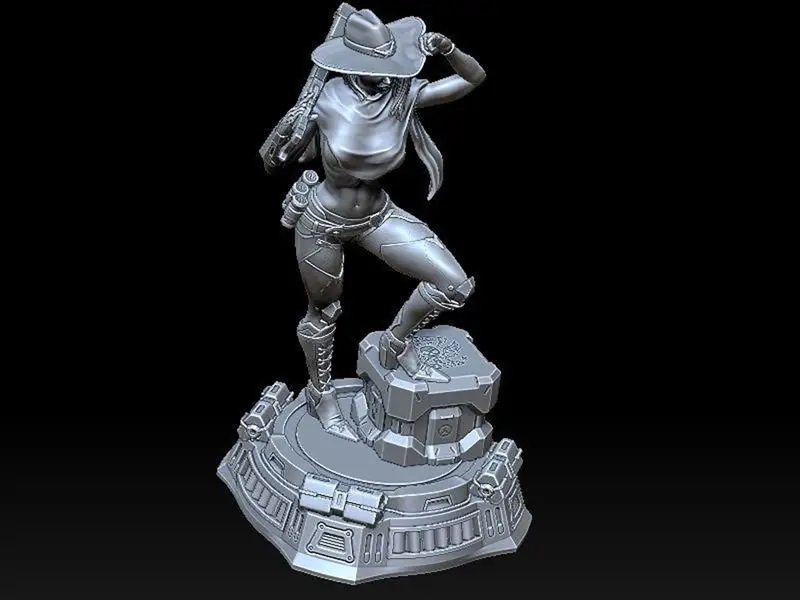 Ashe Overwatch 3D Model Baskıya Hazır