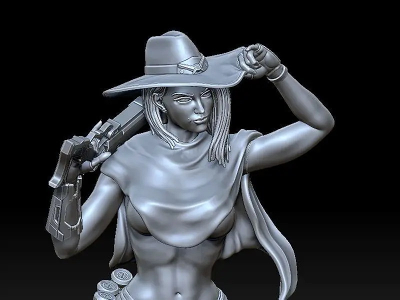 Ashe Overwatch 3D Model Baskıya Hazır