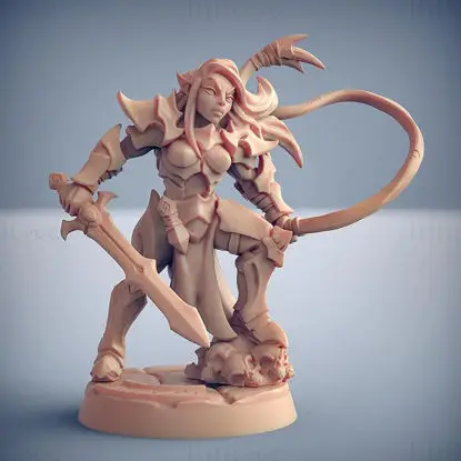 Ashen Inquisitor Female C miniatűr 3D Print Model STL