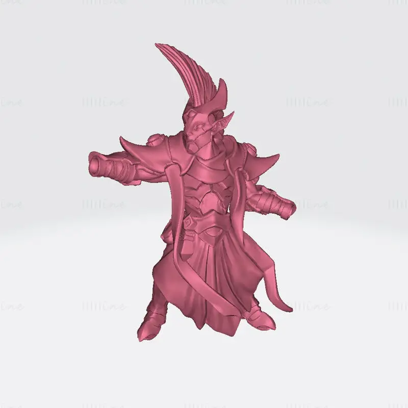 Ashen Priest Male F Miniaturen 3D-model klaar om af te drukken
