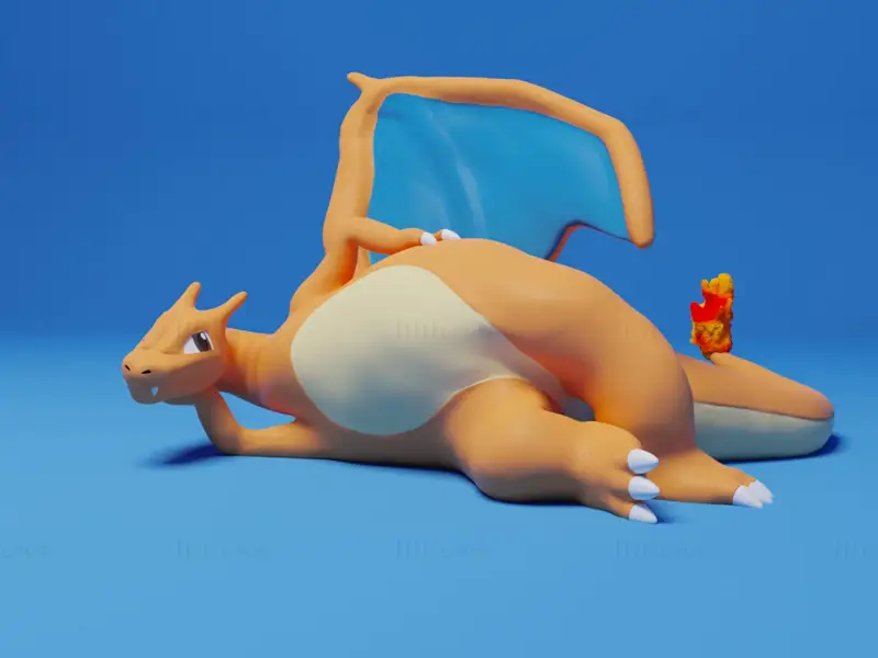 فایل STL مدل چاپ سه بعدی شخصیت Ash's Charizard