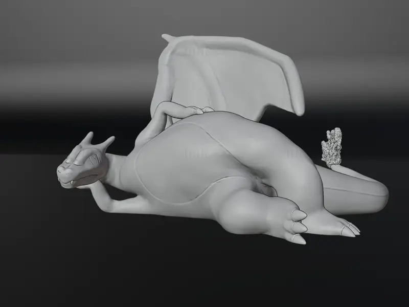 فایل STL مدل چاپ سه بعدی شخصیت Ash's Charizard