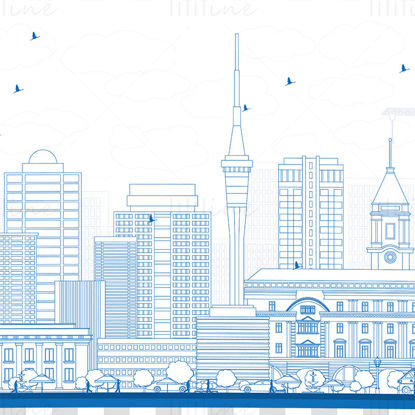 Auckland Skyline vector illustration