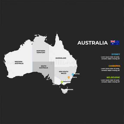 Australia Infografică Hartă editabilă PPT și Keynote