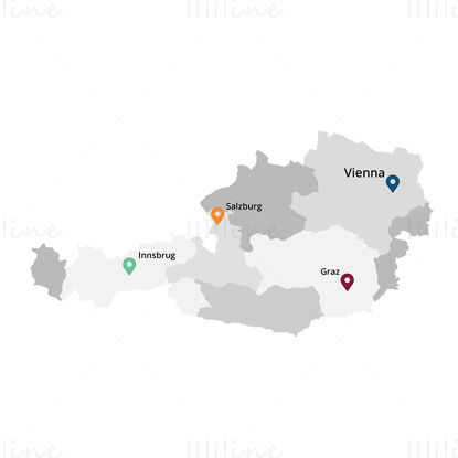Austria map vector