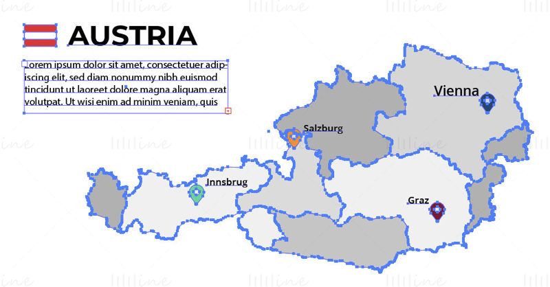 Østerrike kart vektor