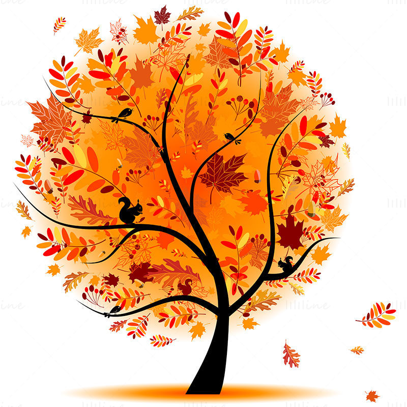 شجرة الخريف التوضيح النواقل