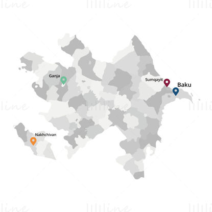 Векторна карта на Азербайджан