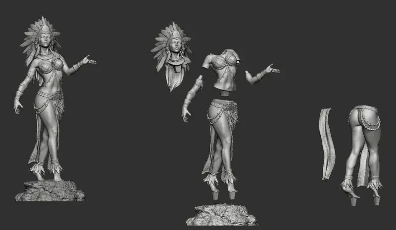 Aztec Godess 3D Print Model STL File