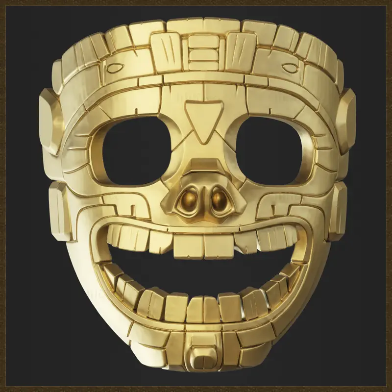 Aztekenmaske, antikes Stammes-3D-Druckmodell