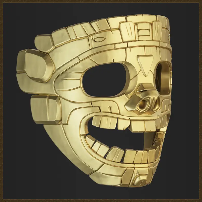 Aztekenmaske, antikes Stammes-3D-Druckmodell