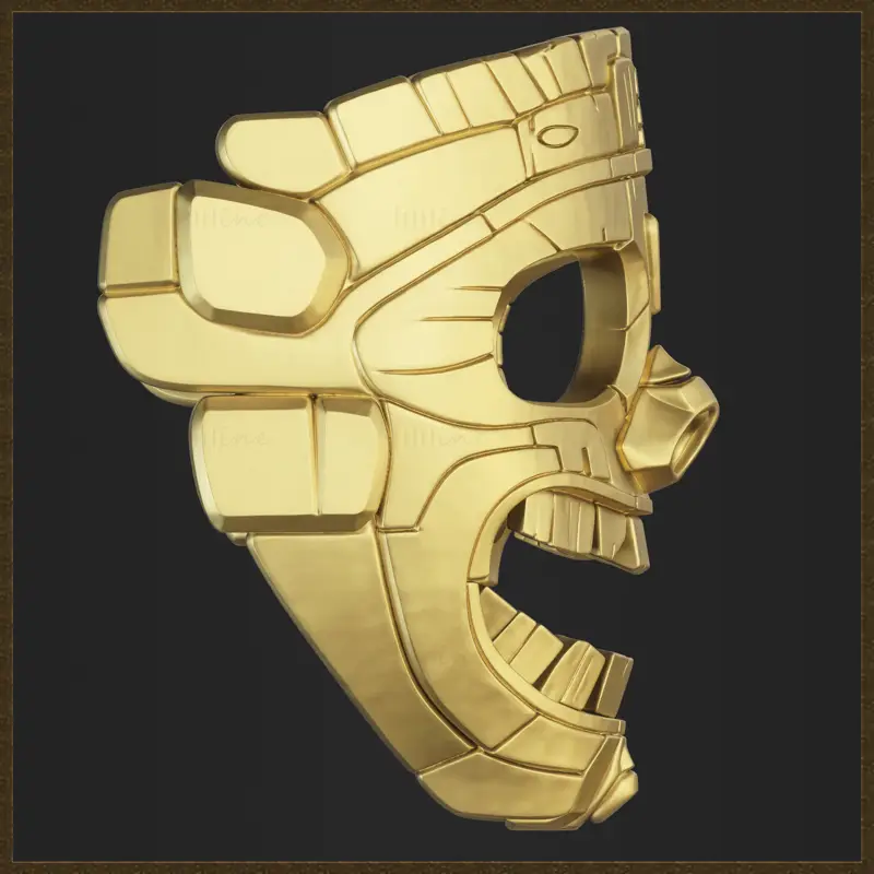 Aztekenmaske, antikes Stammes-3D-Druckmodell