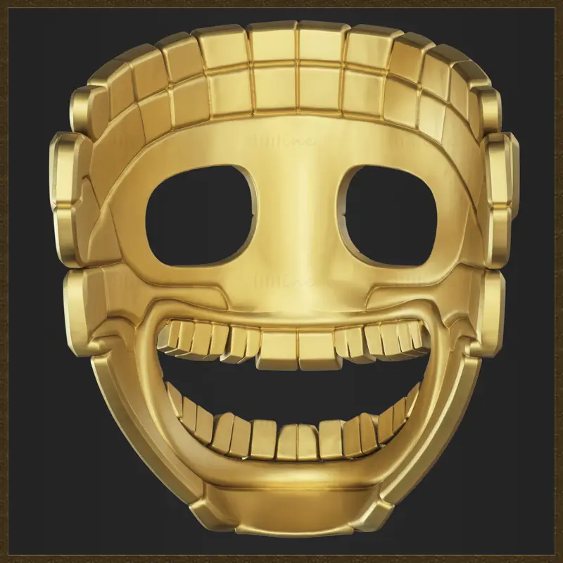 Aztekenmaske, antikes Stammes-3D-Druckmodell