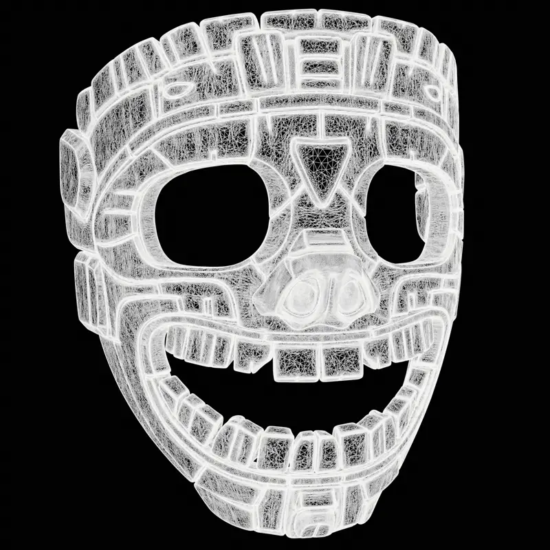 Aztekenmaske, antikes Stammes-3D-Druckmodell