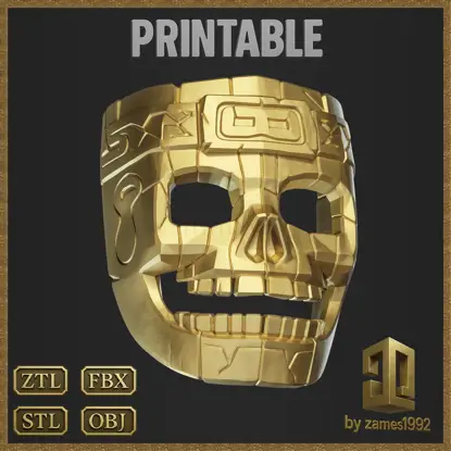 Modello di stampa 3D di maschera teschio azteca