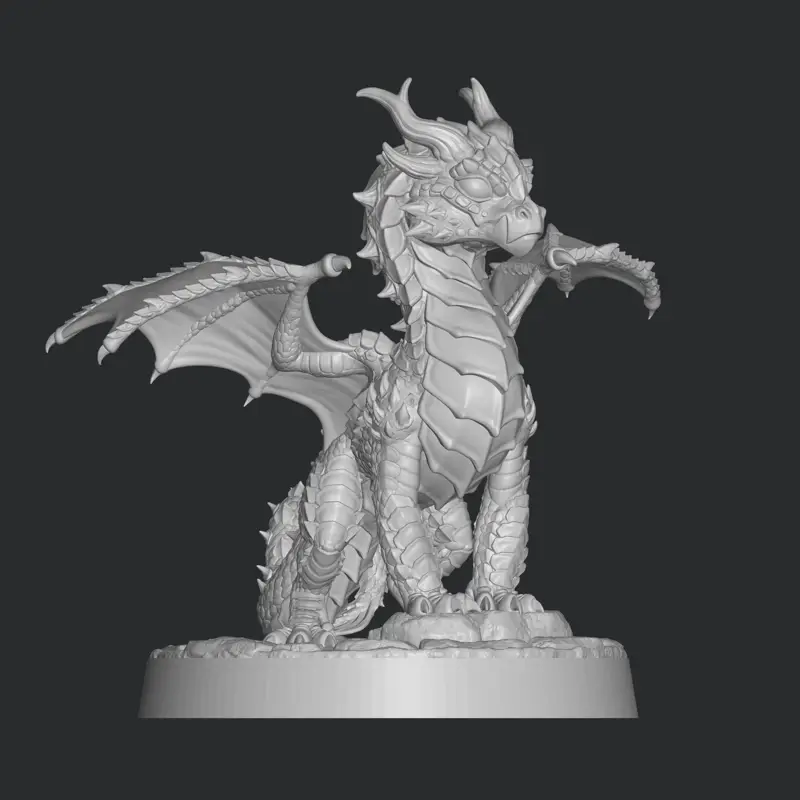 Baby Dragon stl file 3d printing, 3d print file, miniature, superhero, game, cartoon, comic action figure, printables, decorative, fantasy