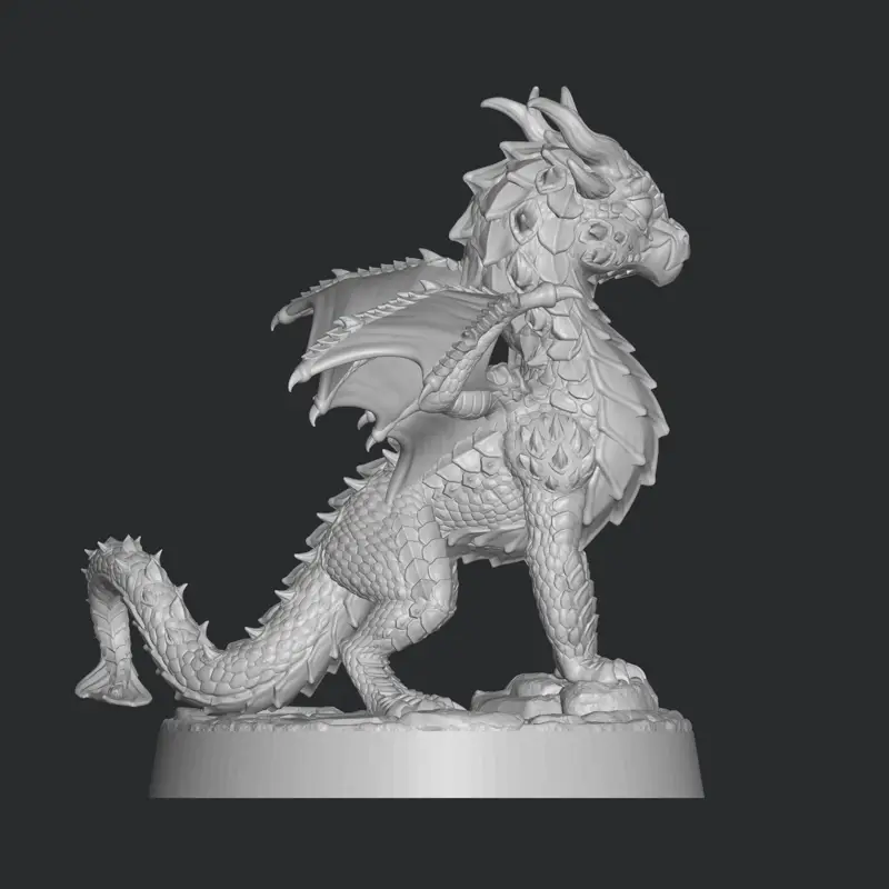 Baby Dragon stl file 3d printing, 3d print file, miniature, superhero, game, cartoon, comic action figure, printables, decorative, fantasy