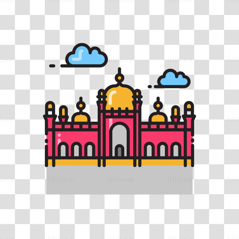 Badshahi-moskeen vektorillustrasjon