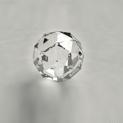 الكرة الماس 3d نموذج مع مادة مثالية