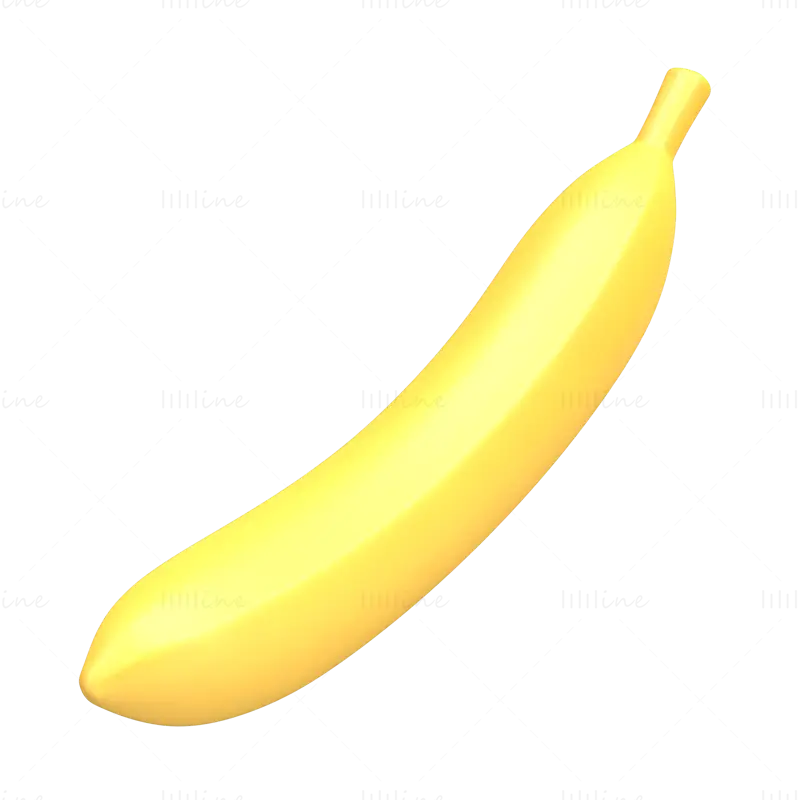 Icône 3D de dessin animé de banane