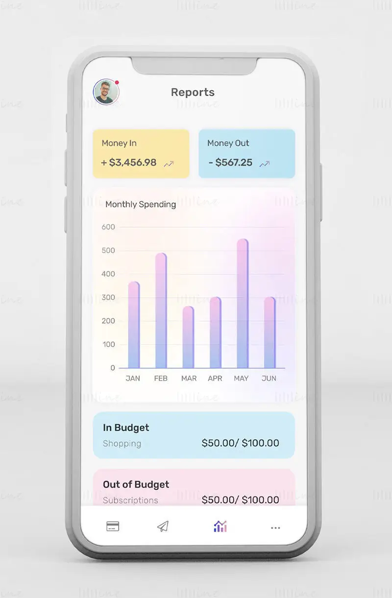 قالب واجهة مستخدم تطبيق الخدمات المصرفية Figma