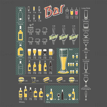 Bar menu vector