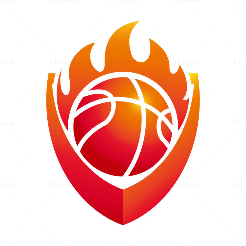 Баскетбол значок спортивный логотип дизайн вектор