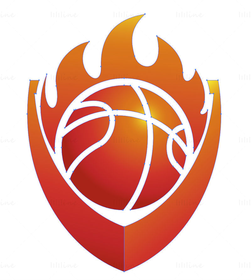 Vector de diseño de logotipo deportivo de icono de baloncesto