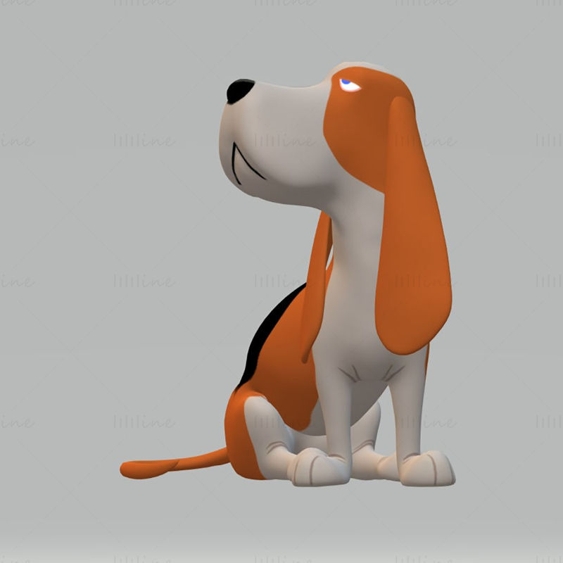 Basset Hound Dog 3D Modeli Yazdırmaya Hazır